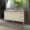 Balcão Gabinete para Pia 150cm Diana com 3 Portas - Savana/off-white - 1