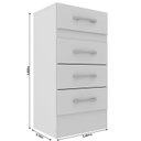 Ver imagem 3 de Cômoda Suprema 4 Gavetas 100% MDP