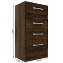 Ver imagem 3 de Cômoda Suprema 4 Gavetas 100% MDP Marrom/Cacau