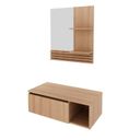 Ver imagem 2 de Conjunto Suspenso para Banheiro com Espelheira 80cm Marrom