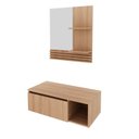Ver imagem 2 de Conjunto Suspenso para Banheiro com Espelheira 80cm Marrom
