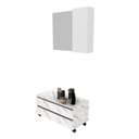 Ver imagem 3 de Gabinete Rodizio para Banheiro com Espelheira 80cm Branco/Marmorizado