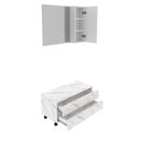 Ver imagem 4 de Gabinete Rodizio para Banheiro com Espelheira 80cm Branco/Marmorizado