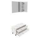 Ver imagem 4 de Gabinete Rodizio para Banheiro com Espelheira 80cm Branco/Marmorizado