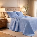 Ver imagem 1 de Cobreleito Queen Size 300 Fios Melinda Bordado Super Elegante:azul