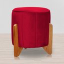 Ver imagem 3 de Poltrona Balanço C/ Puff Melinda Veludo Vermelho - Lm Decor