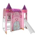 Ver imagem 4 de Conjunto Guarda Roupa e Cama com Escorregador Esquel Branco e Rosa com Colchão