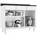 Ver imagem 2 de Balcão de Cozinha em Aço Diamante 3 Portas 3 Gavetas Branco 818108 - Telasul