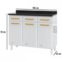 Ver imagem 3 de Balcão de Cozinha em Aço Diamante 3 Portas 3 Gavetas Branco 818108 - Telasul