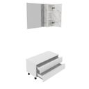 Ver imagem 3 de Gabinete Rodizio para Banheiro com Espelheira 80cm Branco/Marmorizado