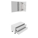 Ver imagem 3 de Gabinete Rodizio para Banheiro com Espelheira 80cm Branco/Marmorizado