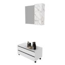 Ver imagem 4 de Gabinete Rodizio para Banheiro com Espelheira 80cm Branco/Marmorizado