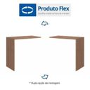 Ver imagem 6 de Conjunto para Escritório com Mesa Complementar,, Módulo e Cômoda 4 Gavetas 2 Nichos Macadâmia e Branco Line Marrom