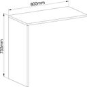 Ver imagem 4 de Conjunto para Escritório com Mesa Complementar,, Módulo e Cômoda 4 Gavetas 2 Nichos Macadâmia e Branco Line Marrom