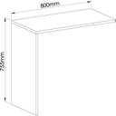 Ver imagem 4 de Conjunto para Escritório com Mesa Complementar,, Módulo e Cômoda 4 Gavetas 2 Nichos Macadâmia e Branco Line Marrom 100% MDF