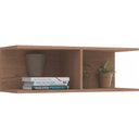 Ver imagem 7 de Conjunto para Escritório com Mesa Complementar,, Módulo e Cômoda 4 Gavetas 2 Nichos Macadâmia e Branco Line Marrom 100% MDF