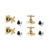 Kit 4 Acabamento para Registro Banheiro Cruzeta Quadrado Dourado Brilhante Chuveiro Padrão Docol - 1