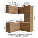 Ver imagem 4 de Armário de Cozinha Completa de Canto 329cm Rustic Glamy Madesa 01