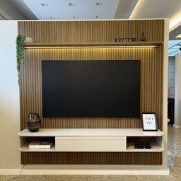 Painel para TV até 75 Polegadas Impressão 3D Ripado 1,83m Belluno - 17