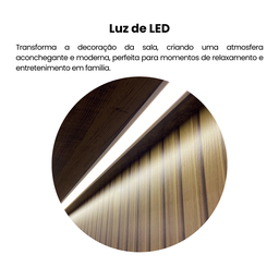 Painel para TV até 75 Polegadas Impressão 3D Ripado 1,83m Belluno - 7