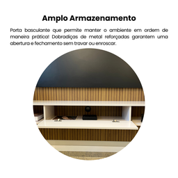 Painel para TV até 75 Polegadas Impressão 3D Ripado 1,83m Belluno - 9