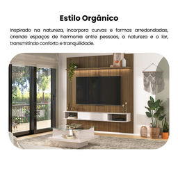 Painel para TV até 75 Polegadas Impressão 3D Ripado 1,83m Belluno - 11