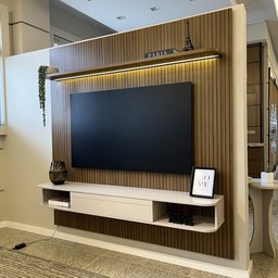Painel para TV até 75 Polegadas Impressão 3D Ripado 1,83m Belluno - 16