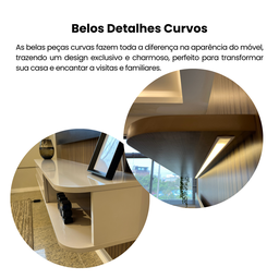 Painel para TV até 75 Polegadas Impressão 3D Ripado 1,83m Belluno - 6