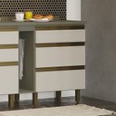 Ver imagem 1 de Balcão 60cm 3 Gavetas com Tampo 100% MDF Aurora Espresso Móveis Bege/Duna/Cristal