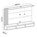 Ver imagem 4 de Painel Ripado para TV até 75 Polegadas MDF 200CMX137,5cm 3 Gavetas Presence Marrom