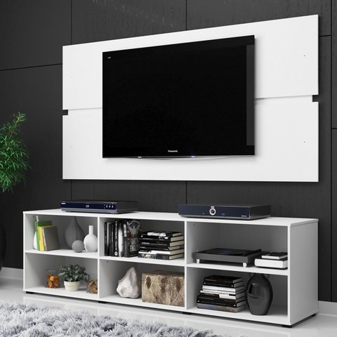 Rack com Painel para TV até 55 Polegadas 180cmx141,8cm Imperador Branco