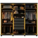 Ver imagem 4 de Guarda Roupa Absolut 6 Portas Reflecta Led Grafite - Gelius