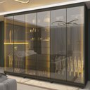 Ver imagem 1 de Guarda Roupa Absolut 6 Portas Reflecta Led Grafite - Gelius