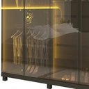 Ver imagem 6 de Guarda Roupa Absolut 6 Portas Reflecta Led Grafite - Gelius