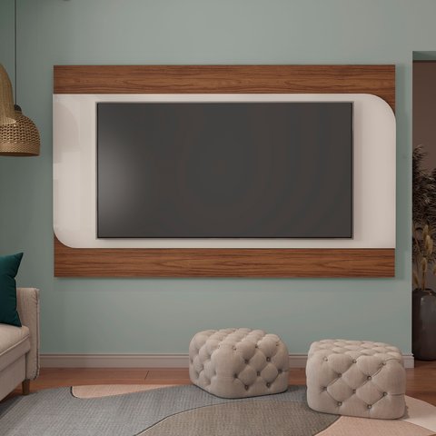 Painel para TV até 86 Polegadas MDF 220CMX136,8cm Suporte Incluso Elegance Artely Marrom