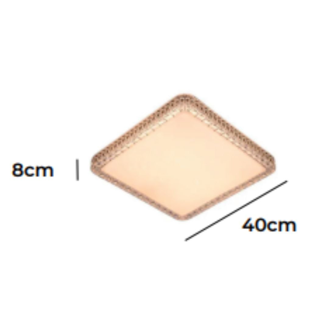 Lustre Plafon Led Acrílico Dreans Quadrado 36W 3000K Bivolt - 6