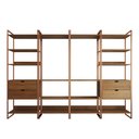 Ver imagem 3 de Guarda Roupa Aberto Industrial Casal Modulado Completo Amêndoa Cabideiro com Gavetas Base Cobre