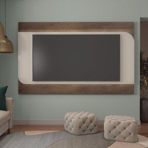 Painel para TV até 86 Polegadas MDF 220CMX136,8cm Suporte Elegance Bege