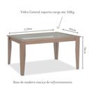 Ver imagem 3 de Mesa Retangular 6 Lugares com Tampo de Vidro Canadá Marrom/Cappuccino