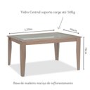 Ver imagem 3 de Mesa Retangular 6 Lugares com Tampo de Vidro Canadá