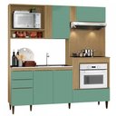 Ver imagem 2 de Cozinha Compacta Lara Plus 5 Portas 3 Gavetas Atacama/verde - Aramóveis