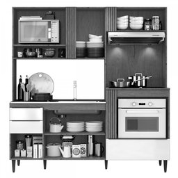 Cozinha Compacta Lara Plus 5 Portas 3 Gavetas Atacama/verde - Aramóveis - 3