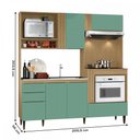 Ver imagem 4 de Cozinha Compacta Lara Plus 5 Portas 3 Gavetas Atacama/verde - Aramóveis