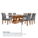 Ver mais imagens de Conjunto Sala de Jantar Tampo 170x90cm Vidro/mdf Genova com 6 Cadeiras Smart Plus