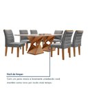 Ver mais imagens de Conjunto Sala de Jantar Tampo 170x90cm Vidro/MDF Genova com 6 Cadeiras Smart Plus