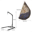 Ver imagem 2 de Balanço Suspenso Ninho Gota com Suporte Mola e Mosquetão Almofada Impermeável Gourmet Área Externa:a