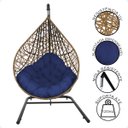 Ver imagem 3 de Balanço Suspenso Ninho Gota com Suporte Mola e Mosquetão Almofada Impermeável Gourmet Área Externa:a