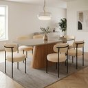 Ver imagem 1 de Mesa Jantar Vidro 160cm Off Kit 6 Cadeiras Aço Preto Boucle H02 - D'Rossi