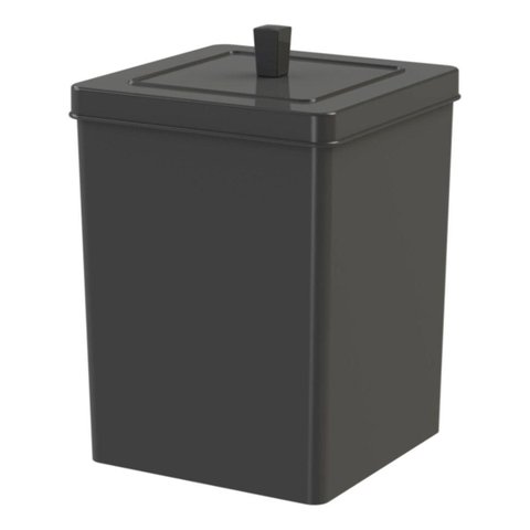 Lixeira Quadrada 6,5 Litros Preto - Future