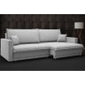 Sofá Tango 1,80m sem Caixa, Retrátil e Reclinável Linho Soft Prata - Netsofas - 1